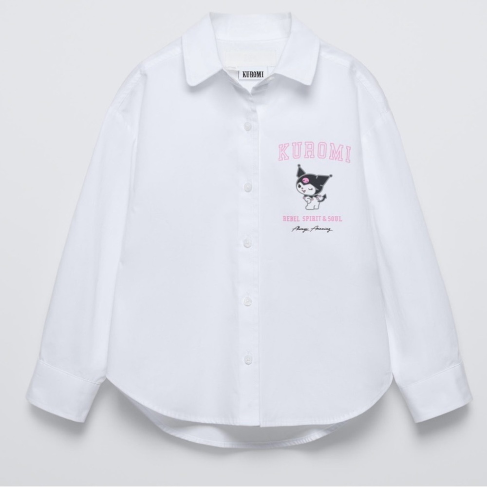 NWT ZARA KUROMI SANRIO SHIRT
Collared shirt long sleeves Button-up Kids Shirt